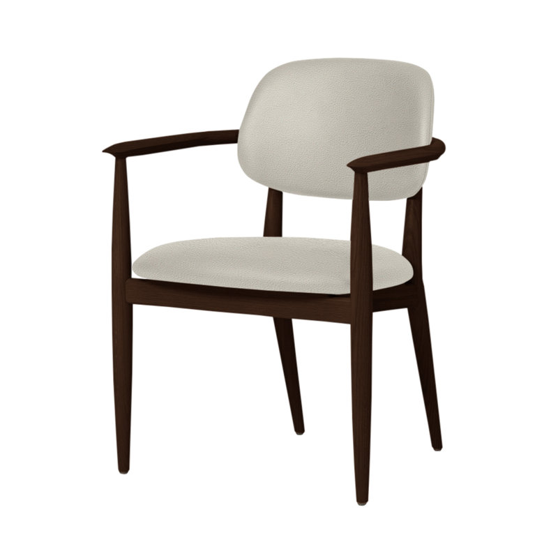 Chaise Slow de Space Copenhagen, Chêne brun foncé, Ivoire Milano 5020