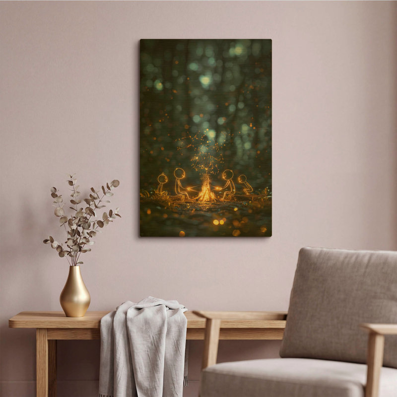 « Amis » par r3darch0n, tableau mural en métal doré, 40,6 cm x 61 cm, 16"x24"