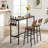 Bar Table Set With Wine Bottle Storage Rack