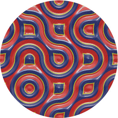 Tapis rouge/noir tissé à la machine