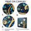 «Whirling Art Nouveau Tree Teal Blue Sky», reproduction d'art murale arbre-1402157917-1402157909