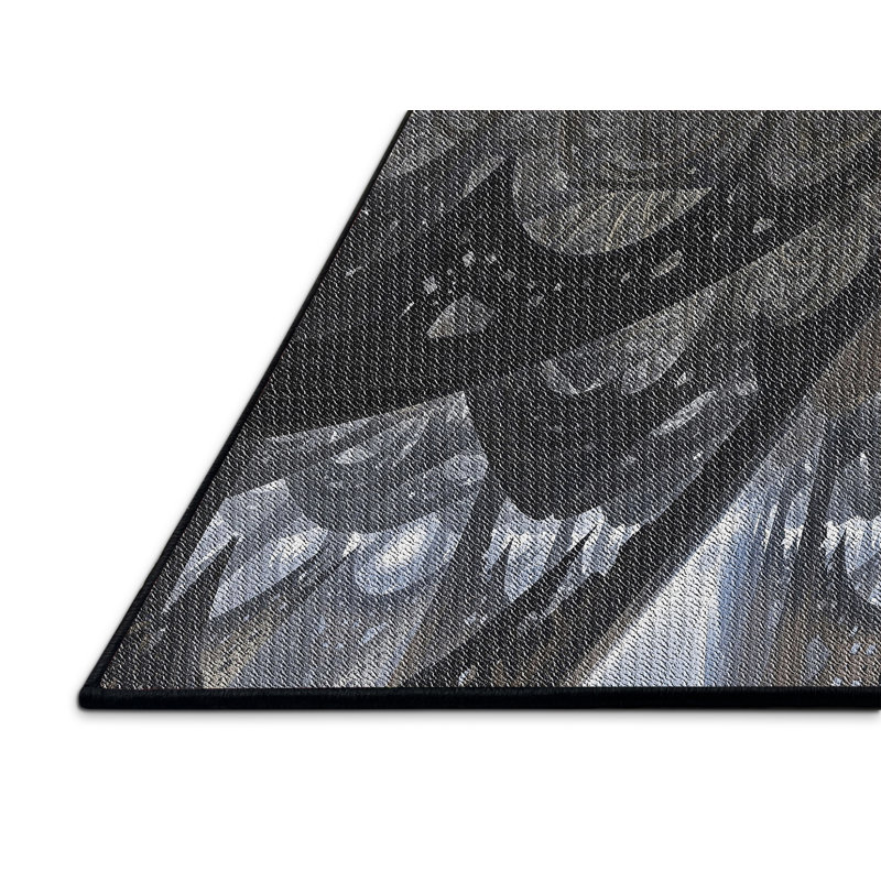 Tapis gris tissé à la machine, Rectangle 4 pi x 6 pi