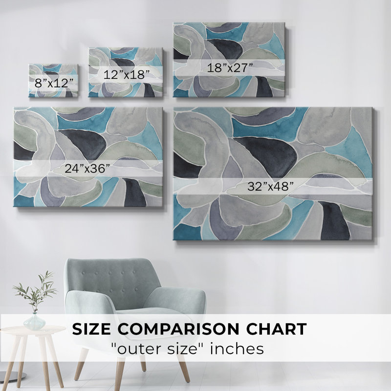 Toile tendue avec galerie Subtle Billows II, H 24 po x l 36 po