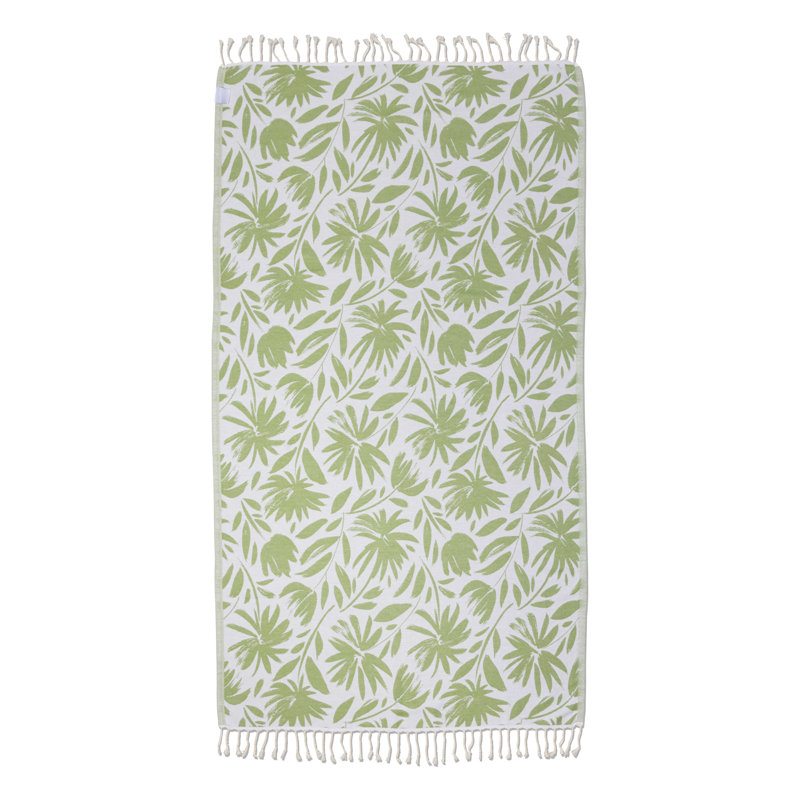 Serviette de plage en coton biologique Chanyah, Vert