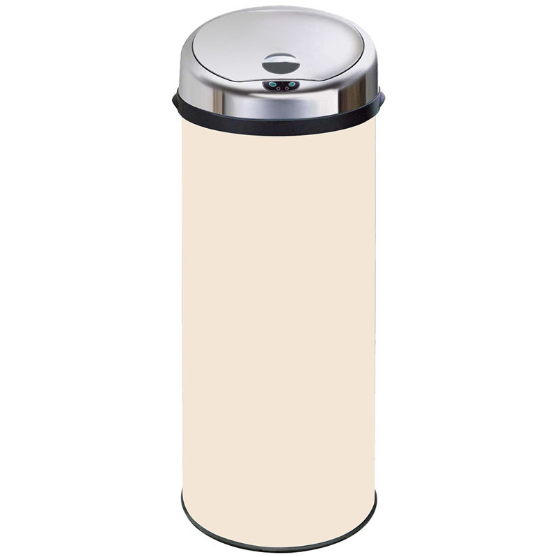 Ladson Steel Motion Sensor Kitchen Trash Can, 50L, Cream