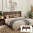 Wood Headboard Queen Size, 64.4" Wide Wooden Queen Headboard Only, Modern Farmhouse Headboards, Wall Mounted Fluted Panel, Wingback Boho Headboards, Walnut-1012959956