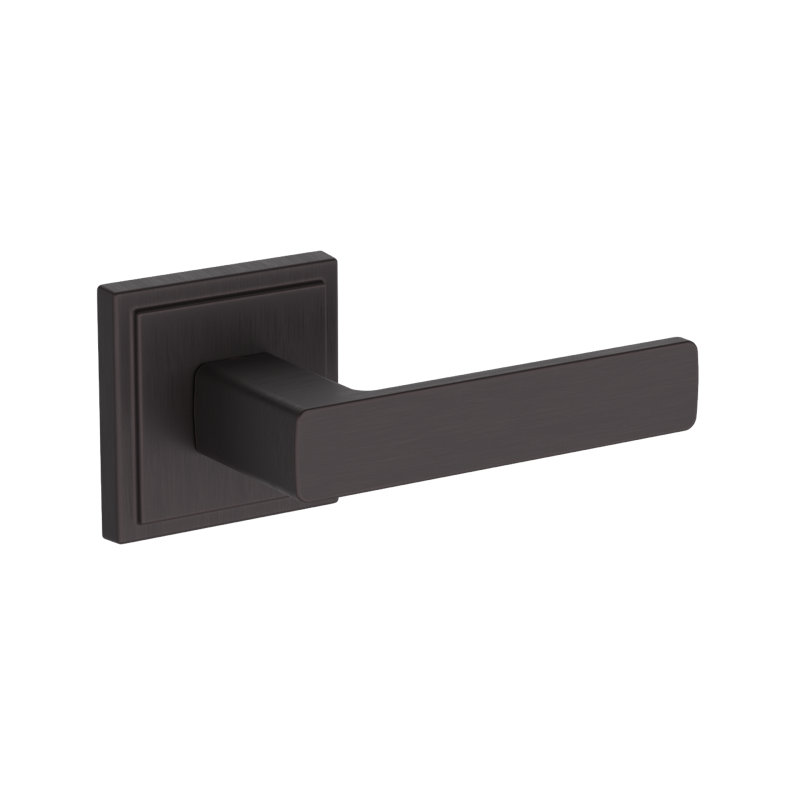 Sharpe Full Dummy Lever with Stepped Square Rose in Unlacquered Brass, Venetian Bronze