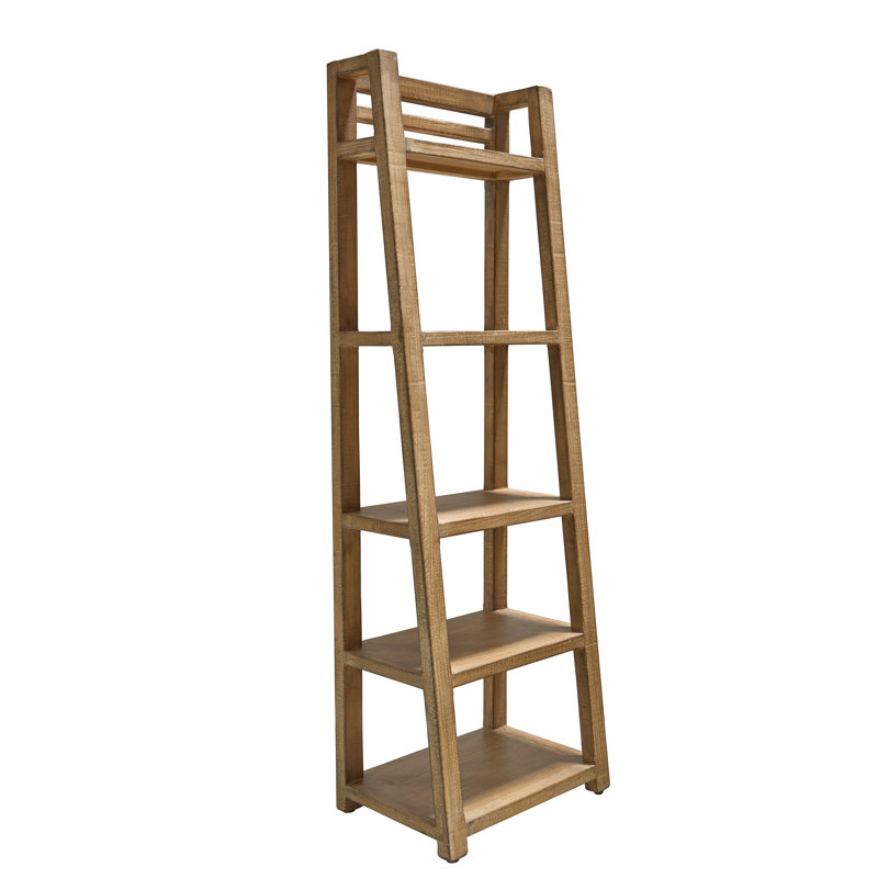 72''HX24''W 5-Tier Pescara Kenzie Reclaimed Pine Bookcase