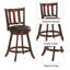 Ensemble de 2 tabourets de bar pivotants en bois à 360 degrés avec siège rembourré-443202096