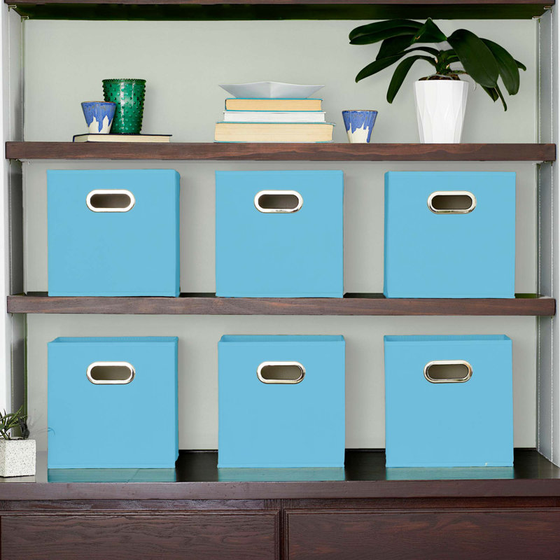 Bacs de rangement ouverts en tissu, Bleu
