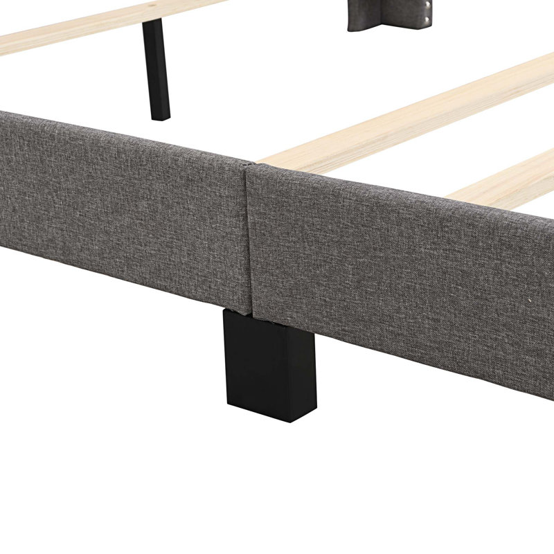 Upholstered Storage Bed, Gray