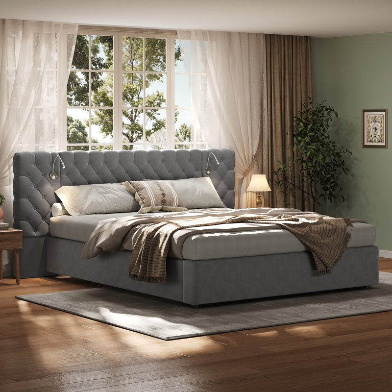 Upholstered Ottoman Storage Bed, King (5')