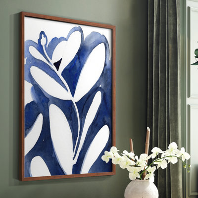 «Blue Eucalyptus I», reproduction encadrée - bois massif