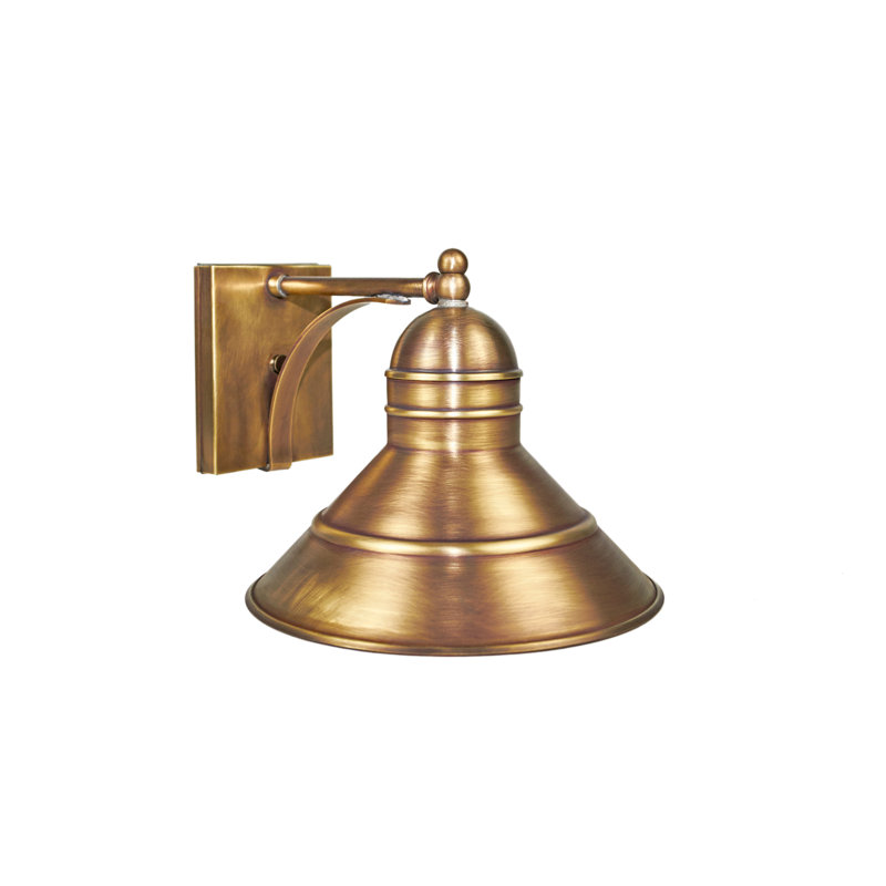 Petite prise murale en laiton antique, Laiton antique, H 7 po x l 8 po x P 8 po