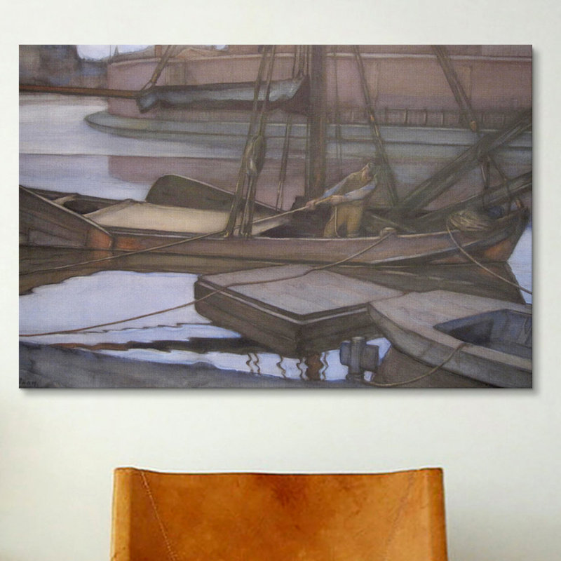 "disparu pêche, 1900" par piet mondrian, reproduction d’art sur toile, H 26 po x l 40 po x P 0,75 po