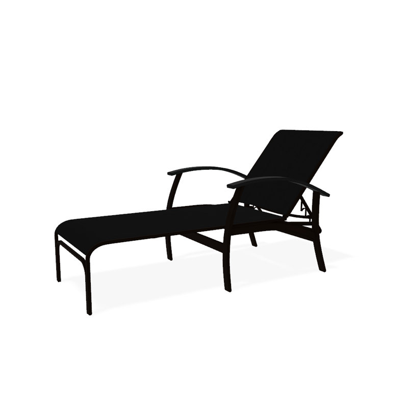 Belle Isle Outdoor Chaise Lounge, Classic Graphite P30, Black 5D Sunbrella®, Textured Kona