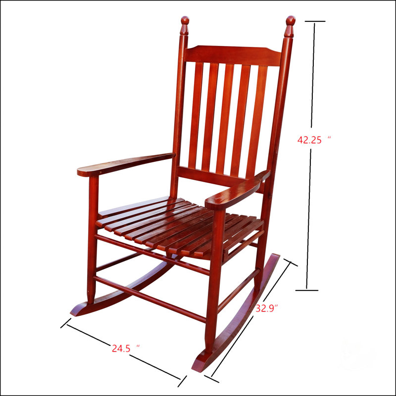 Chaise berçante en bois, Brun