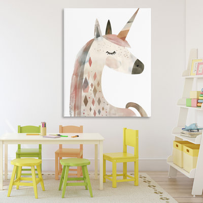 Neutral Unicorn with Shapes Canvas, design by Creative Studio