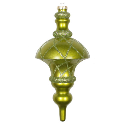 Candy Glitter Net Top Finial Christmas Ornament