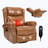 Heat Massage Manual Recliner Chair With Rocker And Swivel In Genuine Leather For Living Room-73524263