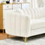 Moderne 2 places 61 po blanc avec pieds dorés, chenille pour petites chambres parfaites en métal