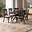 Elam Six-Person Dining Set in Sand/Dark Brown with Four Legs, 29.9'' H X 44.9'' W X 44.9'' D-1522830311-1522830309