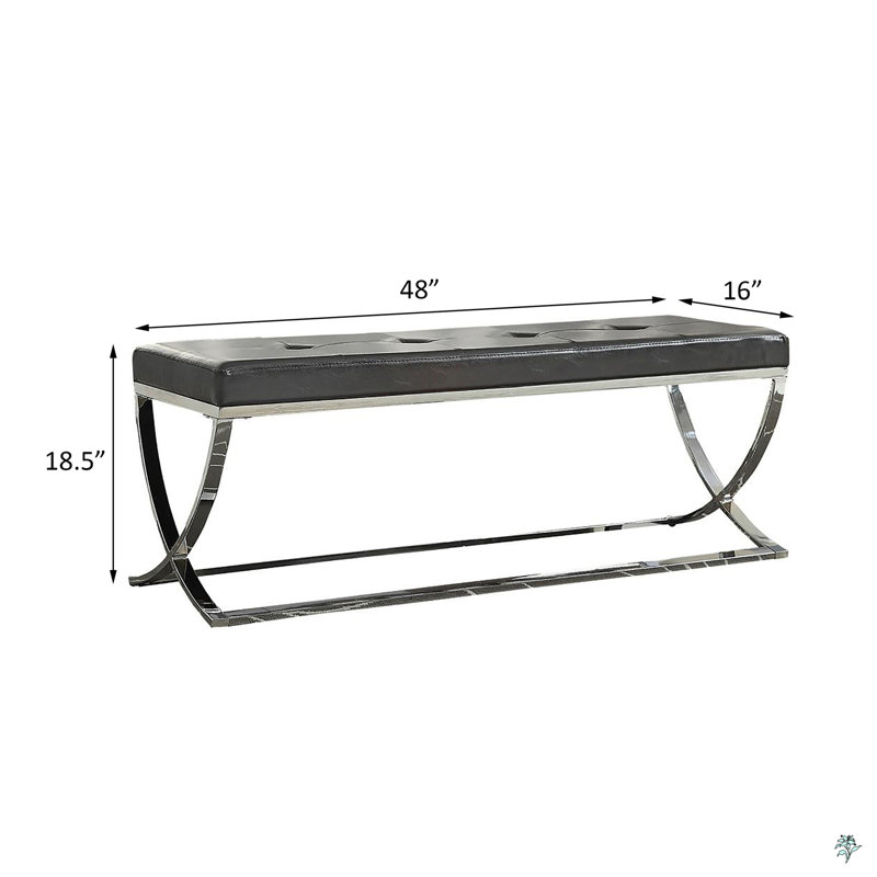 Banc noir à pieds courbés