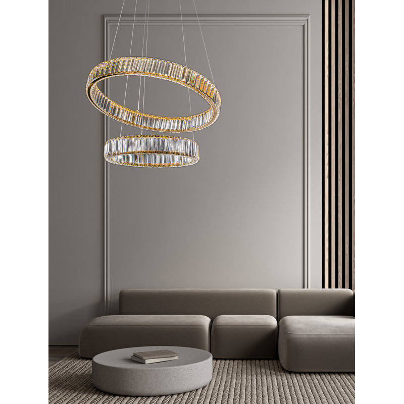 2 - Light Cylinder LED Chandelier