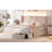 Upholstered LED Bed Frame with Storage Drawers and Wingback Headboard-66379557-66379554