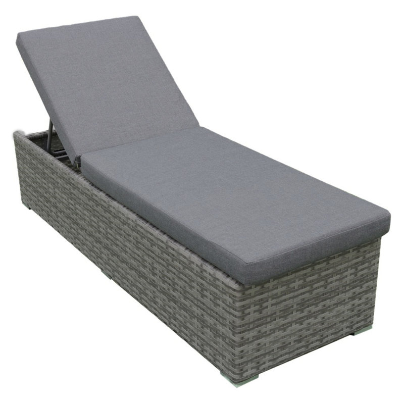 Chaise longue simple inclinable avec coussins 79,5 po Deliza