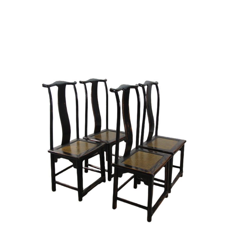Chaise d'appoint à dossier bas Asian Classic, Noir