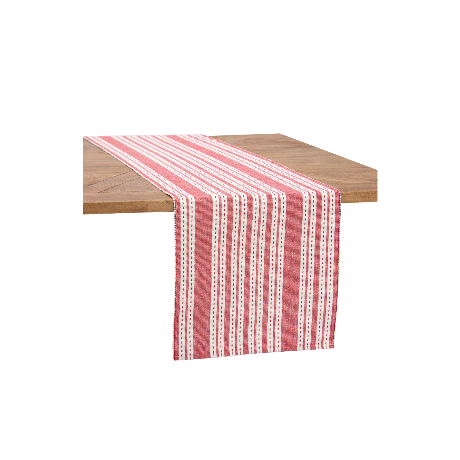 Sanibel Striped Cotton Blend Christmas Table Runner