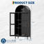 73'' Tall Metal Arched Cabinet, Modern Arch Kitchen Pantry Storage Cabinet with Glass Doors