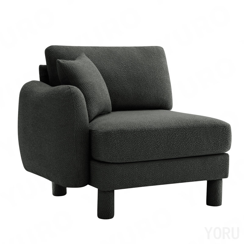 Canapé LSF avec coussin en polyester - gris foncé