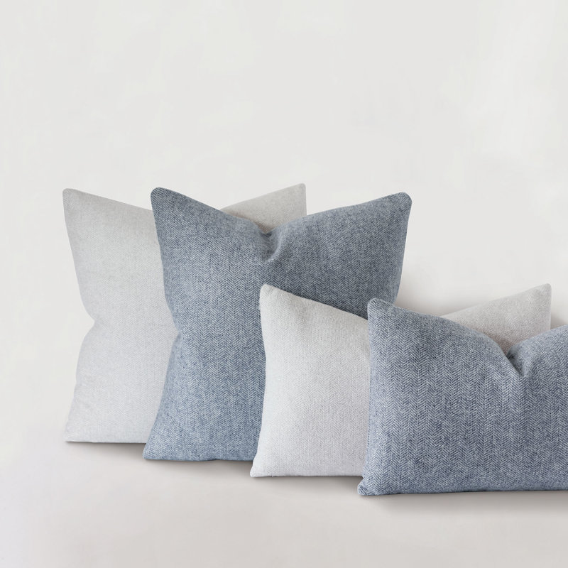 Alroy Square Pillow Cover & Insert, Heather Gray