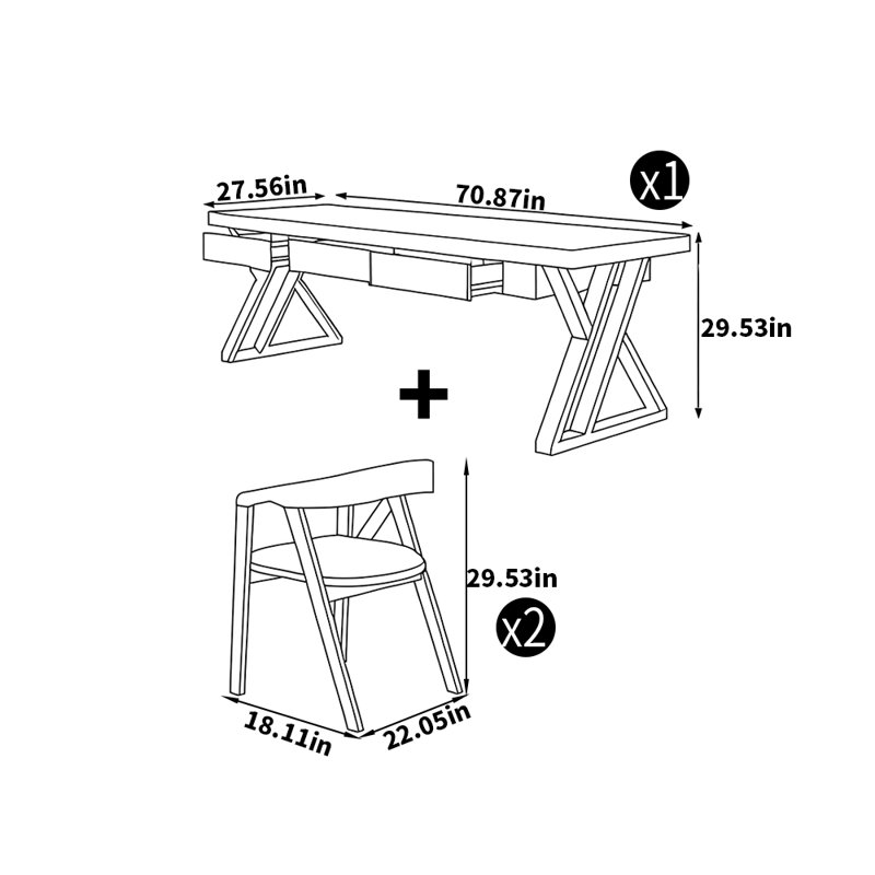 Bureau domestique en bois massif
