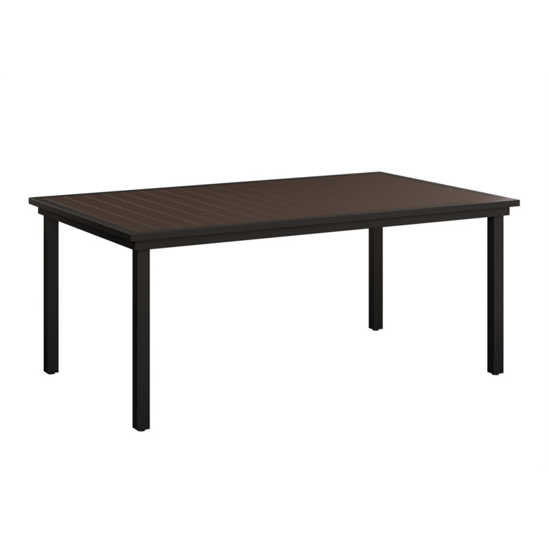 Vida Outdoor Dining Table, Chocolate Brown, Matte Black
