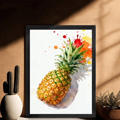 Art mural rétro noir, ananas délicieux, impressions de style rétro
