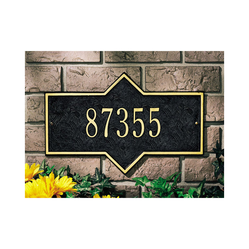 Plaque d'adresse murale 1 ligne Hampton, Cuivre antique, Oui
