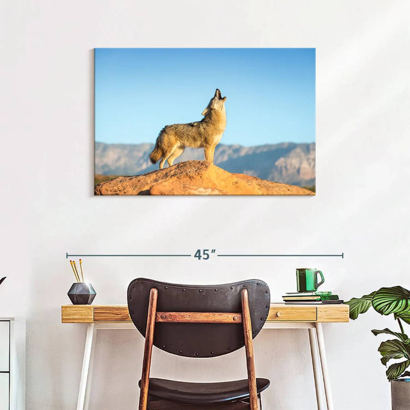 Brampt Howling Coyote, 24'' H x 36'' W