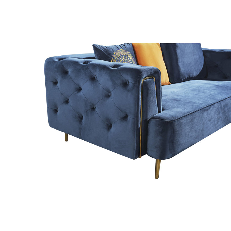 83'' Velvet Sofa, Royal Blue Velvet
