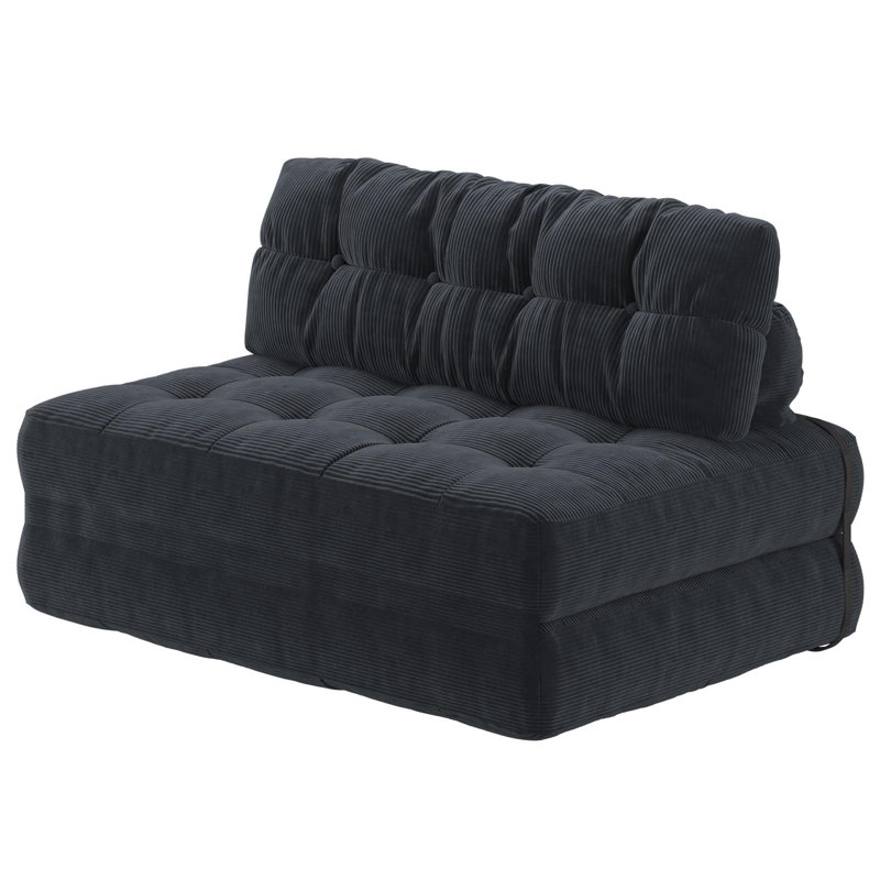 Canapé-lit pliant, canapé-lit pliant avec coussin, canapé-lit futon, canapé-lit convertible, dossier pliable, canapé-lit pliable, double, velours côtelé