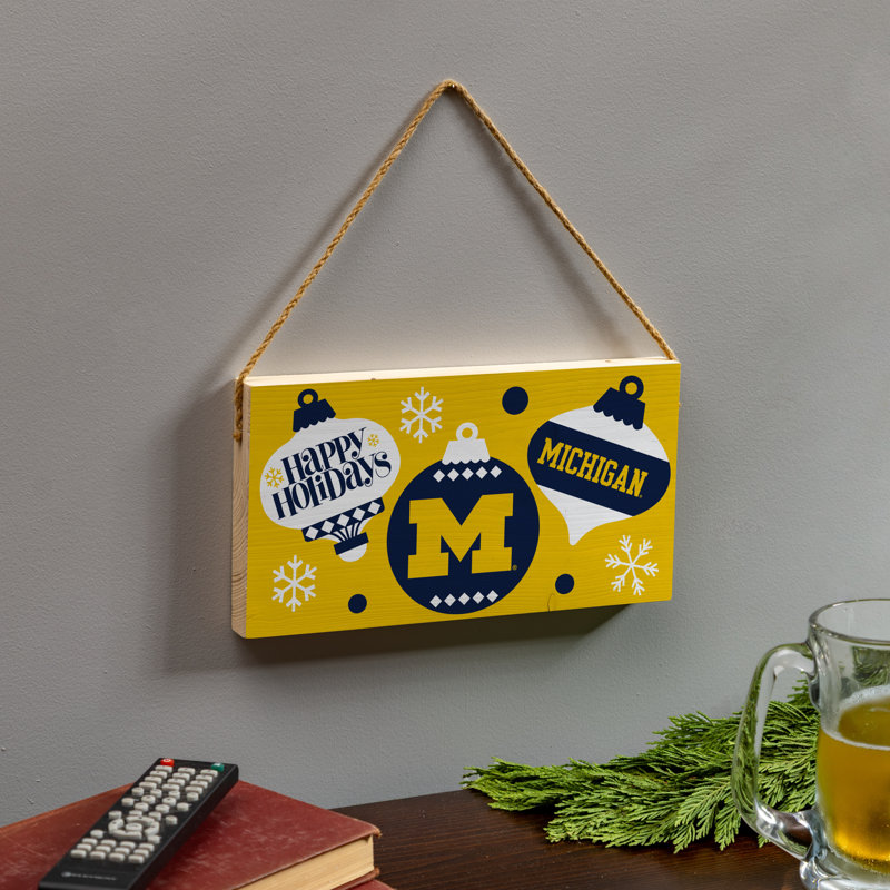 Plaque murale en bois 6 x 11 de l'Université du Michigan