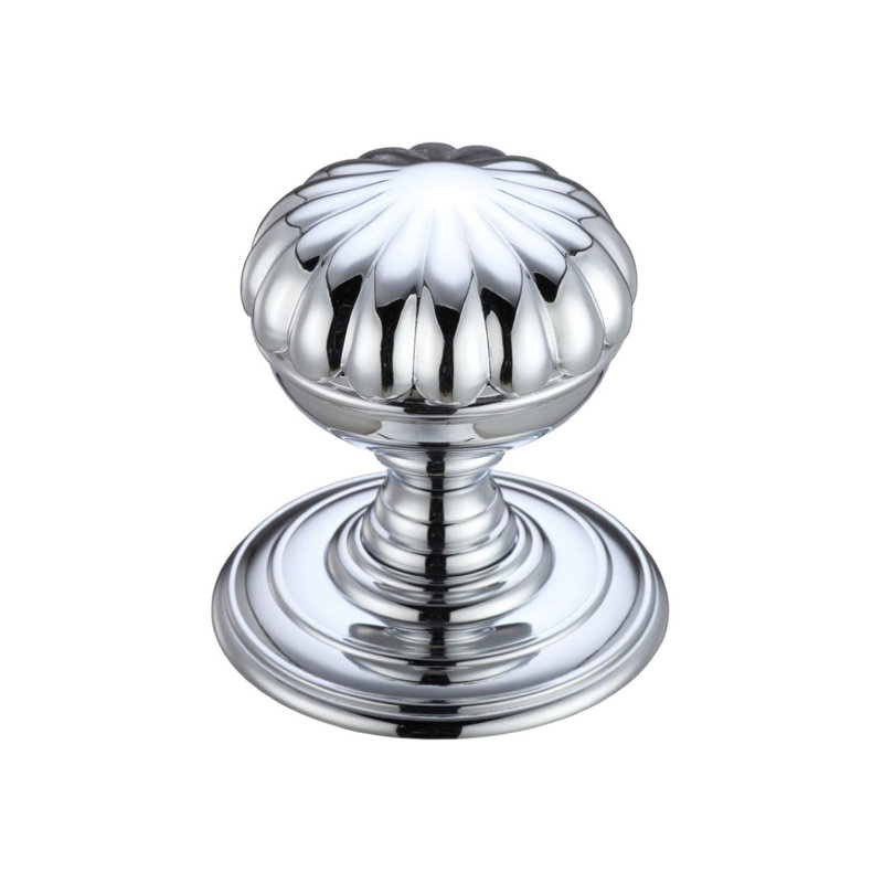 Fulton & Bray Passage Door Knob, Polished Chrome