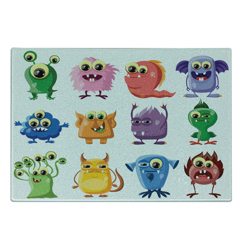 Multicolore planche à découper en verre trempé Ambesonne