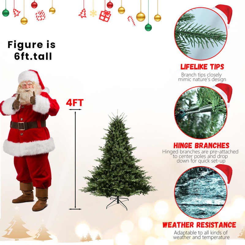 Arbre de Noël vert PE / PVC, 4'