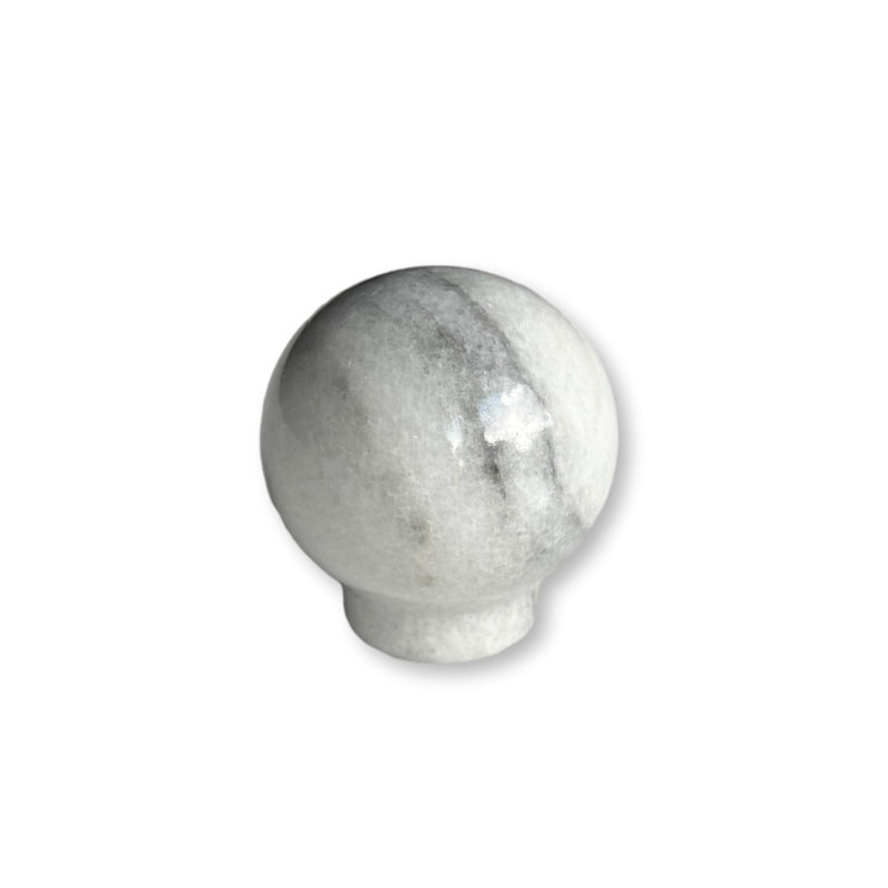 Round Ball White Marble Cabinet Knob
