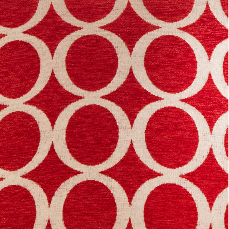 Broward Oh Geometric Cushion with Feather Filling, Red, 45cm H x 45cm W x 15cm D