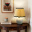 Lampe de table 12,9 "en céramique avec abat-jour en rotin réglable, avec ampoule G45-708377808