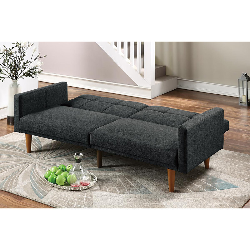 Josclyn 71 " Upholstered Convertible Sofa, Black Fabric